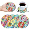 (US Local)[Upgrade]4Pcs Acrylic Special Shape Flower DIY Waterproof Diamond Painting Coaster
