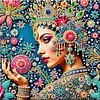Diamond Painting-DIY Special Shaped Drill Colorful Woman with Frame(29x29cm)