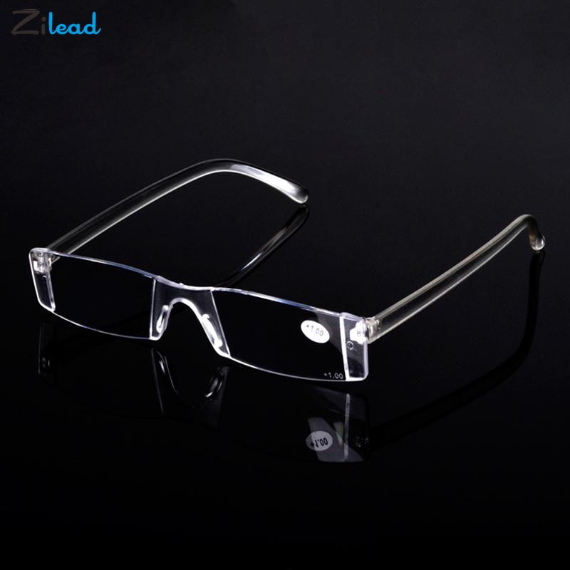 Zilead Transparent Frameless Reading Glasses Integrated Clear Comfy ...