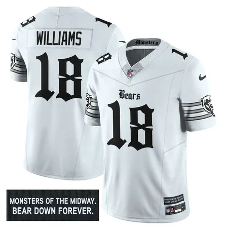 Men's Chicago Bears #84 Colston Loveland White 'Gothic Monsters Edition' Vapor F.U.S.E. Limited Jersey