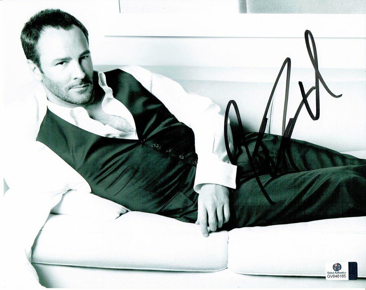 Tom Ford Hand Signed Autographed 8x10 Photo Poster painting Sexy On Couch GV 848165