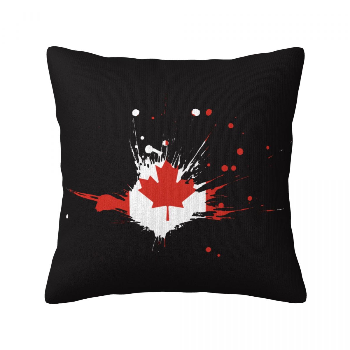 Canada Ink Spatter Short Plush Cushion for Home Decor