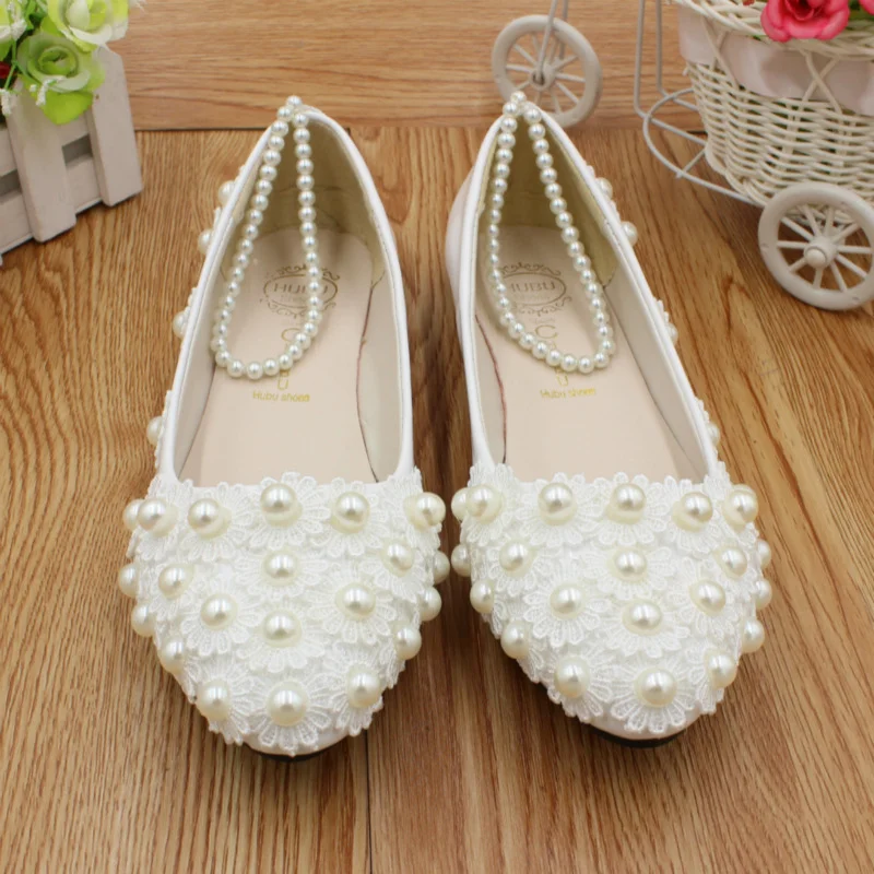 White Wedding Dress Flat Shoes Female-PABIUYOU- Women's Fashion Leader