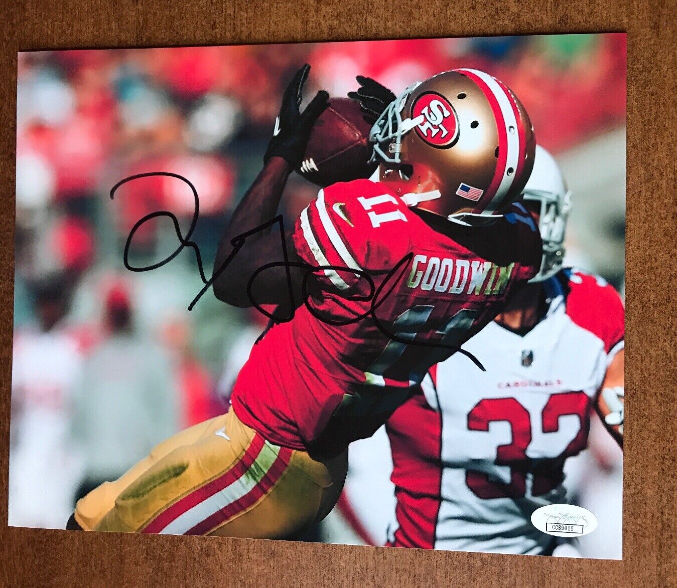 signed Marquise Goodwin 8x10 Photo Poster painting JSA COA authenticated 49ERS