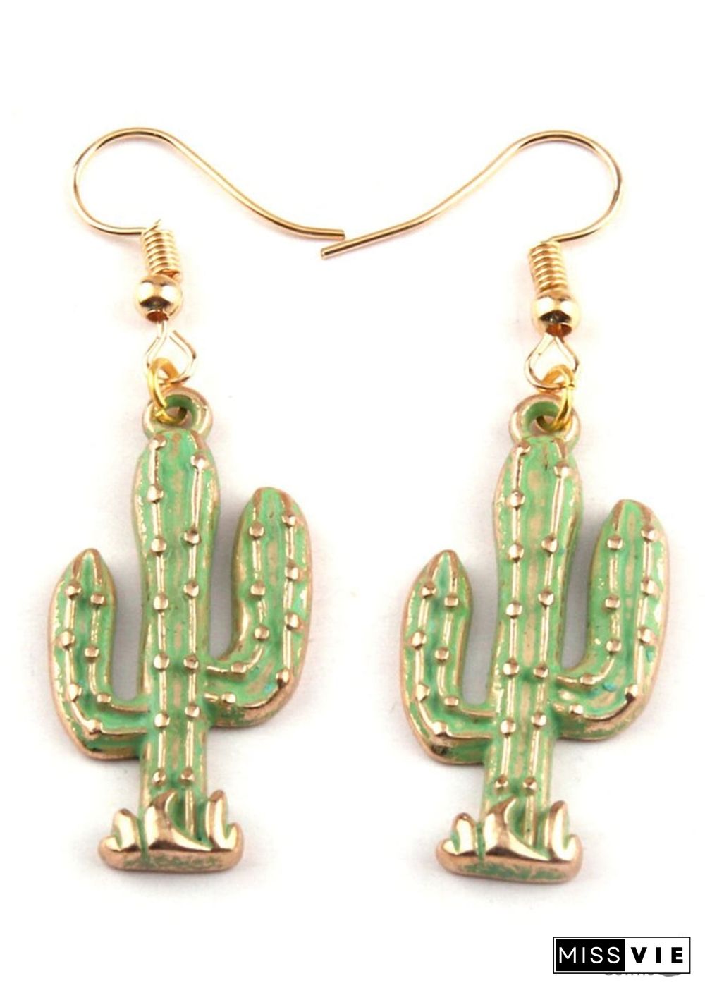 Boho Earrings, RH Dangle Earrings, Green Cactus