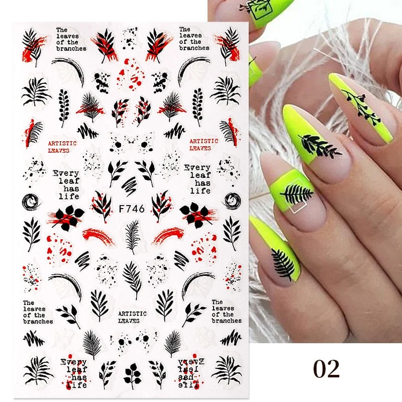 Dandelion Flower 3D Nail Stickers Women Face Abstract Butterfly Image Sexy Girl Christmas Slider Design Polish Nails Art Decals-Nail Inspo