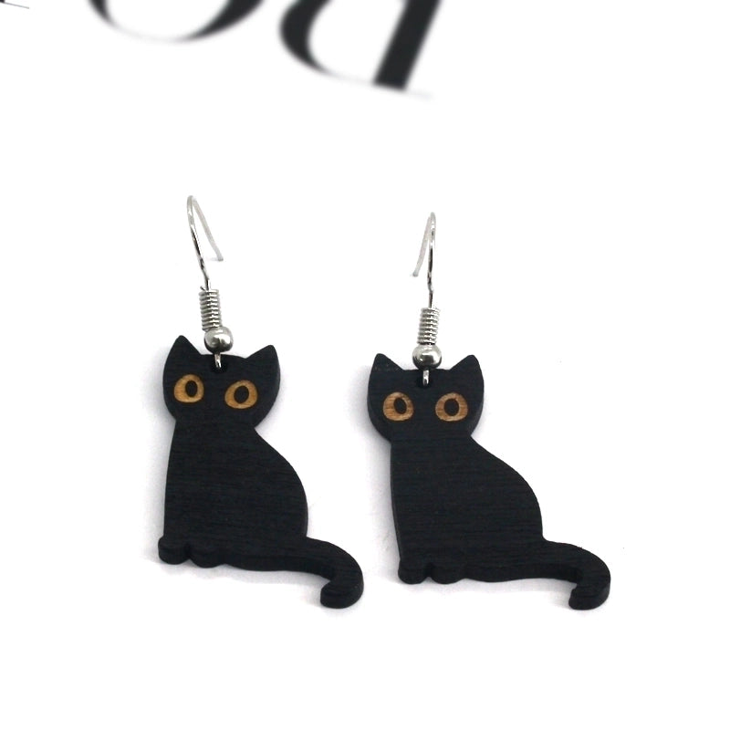 Minimalist Cat Resin Drop Earrings