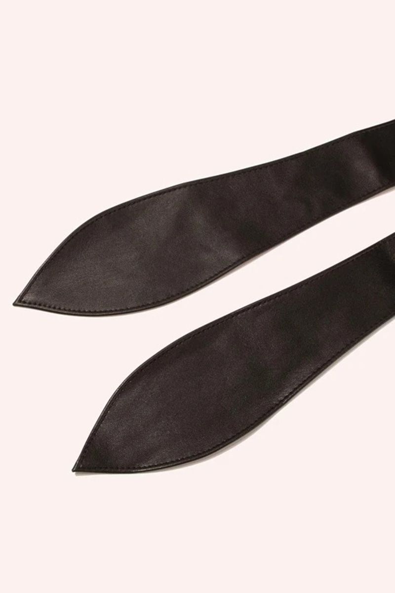 Elegant Solid Leather Bow Belts