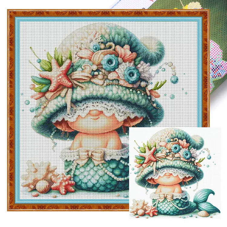 『Spring Brand』Dwarf - 16CT Stamped Egyptian Cotton Thread Cross Stitch(54*54cm)(83Colors）