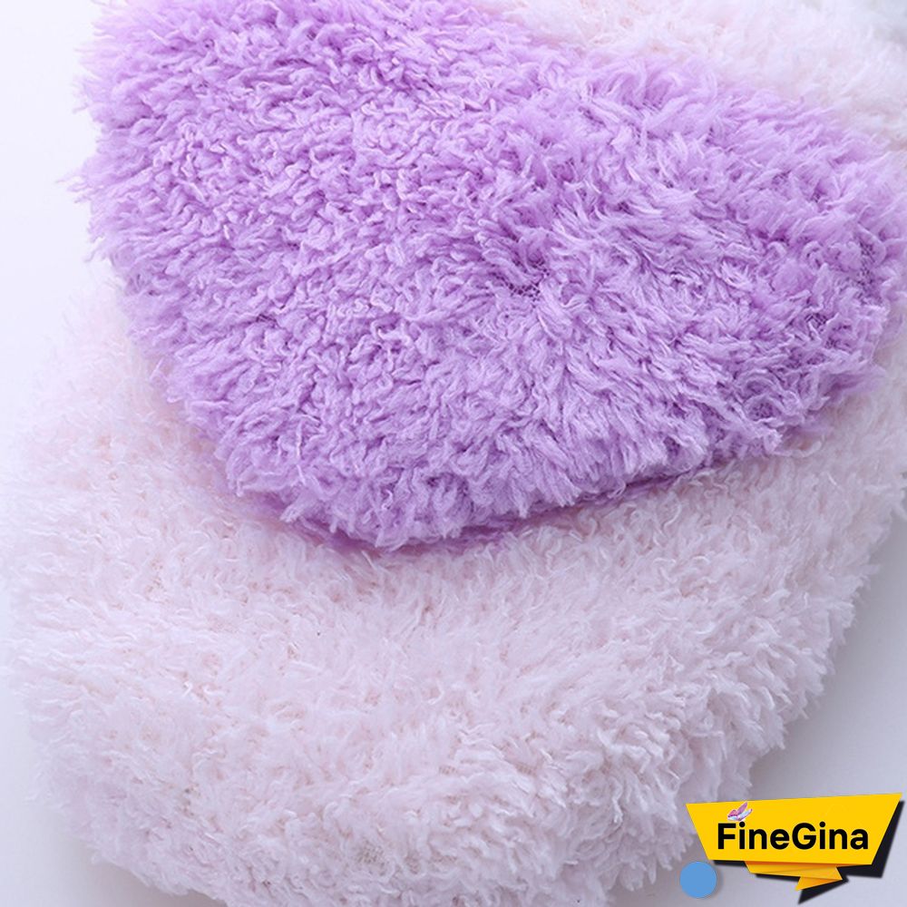 Lovely Big Heart-Shaped Women Slippers Warm Soft Sole Plush Home Floor Covered Heel Shoes