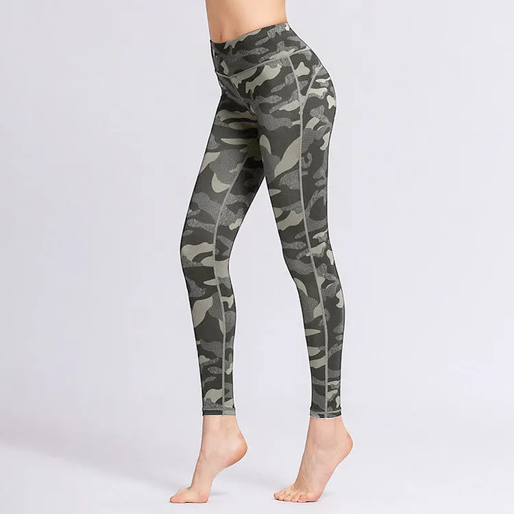 Camo Print Sports Fitness Yoga High Waist Leggings Women's Yoga Pants