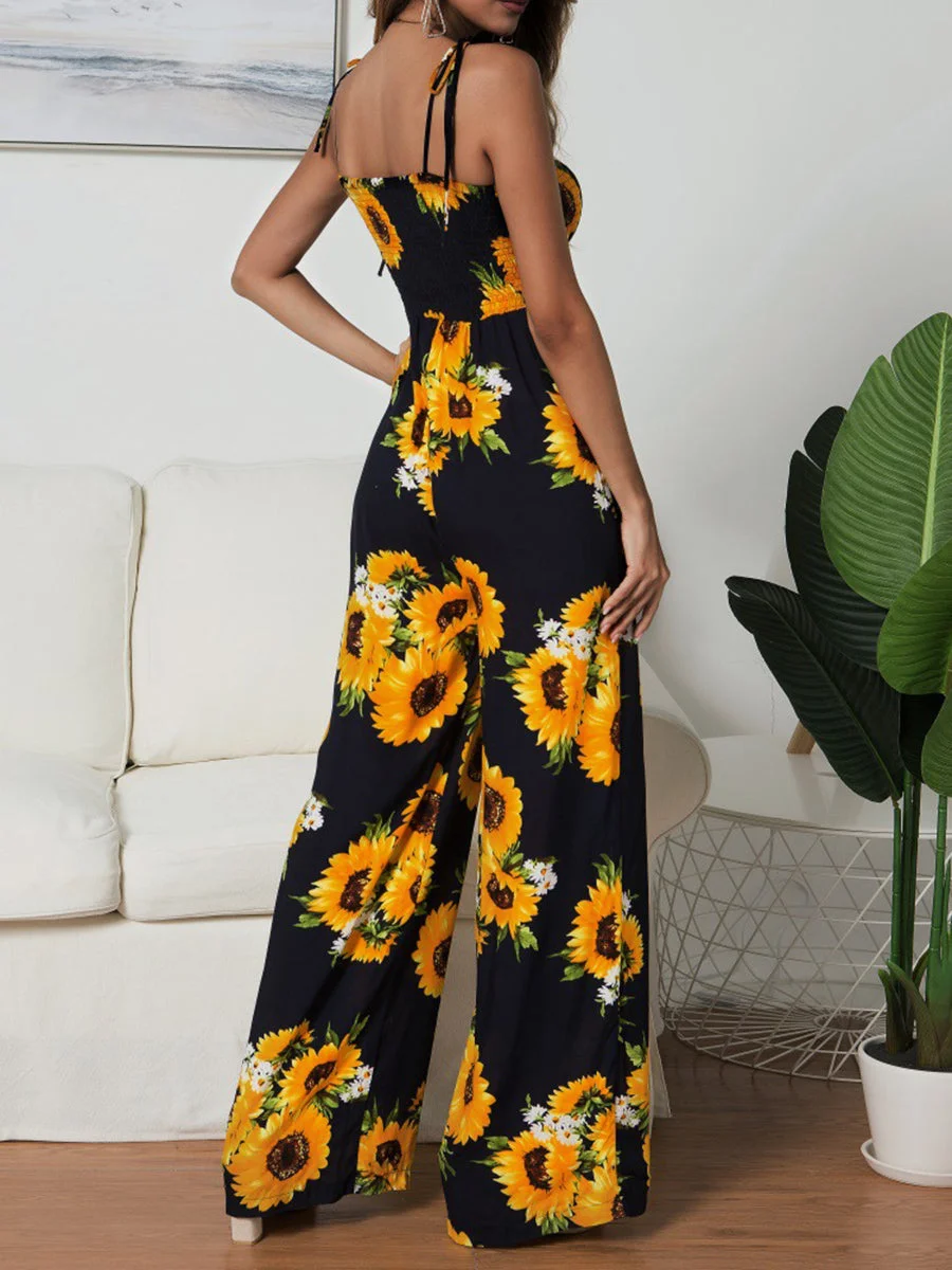Helikul Printed Lace-up Jumpsuit