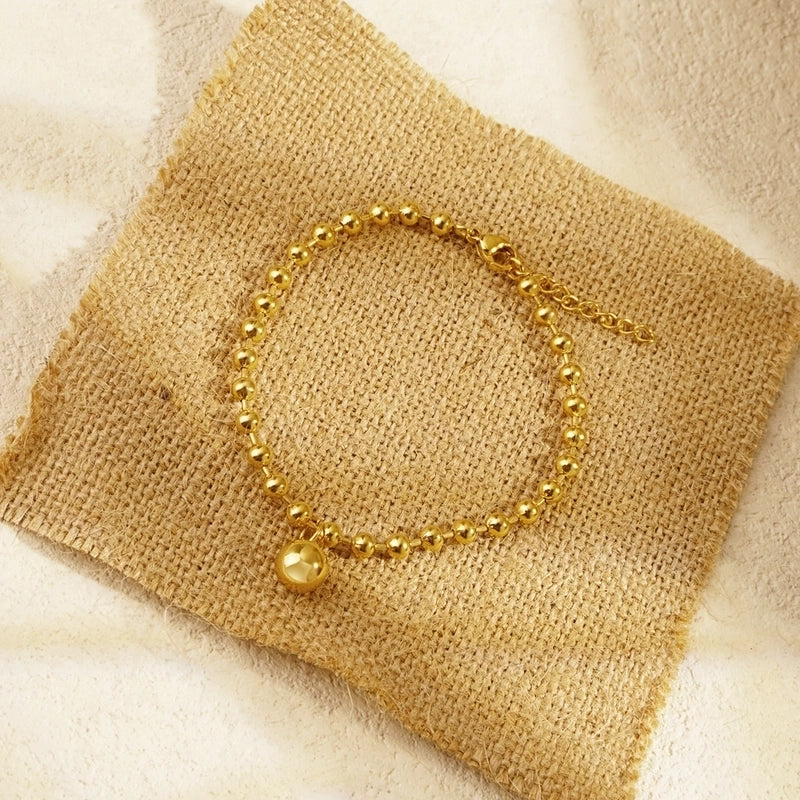 Elegant Round Heart Shape 304 Stainless Steel 18K Gold Plated Bracelets In Bulk