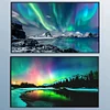 (US Local)2pack 5D DIY Full Round Drill Big Size Diamond Painting Aurora Kit Home Decor Art 70x40cm
