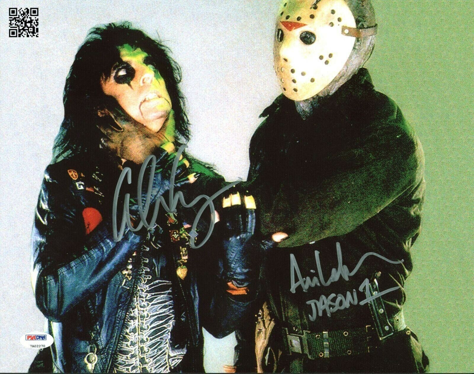 Alice Cooper & Ari Lehman Dual 8 x 10 Autographed Photo Poster painting | Jason Voorhees #1(RP)