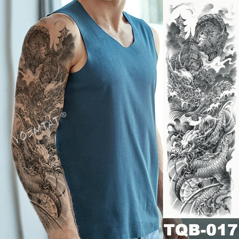 Large Full Arm Sleeve Tattoo Indian Forest Leopard Waterproof Temporary Tatoo Sticker Wild Tribe Men Women Body Art Tatto