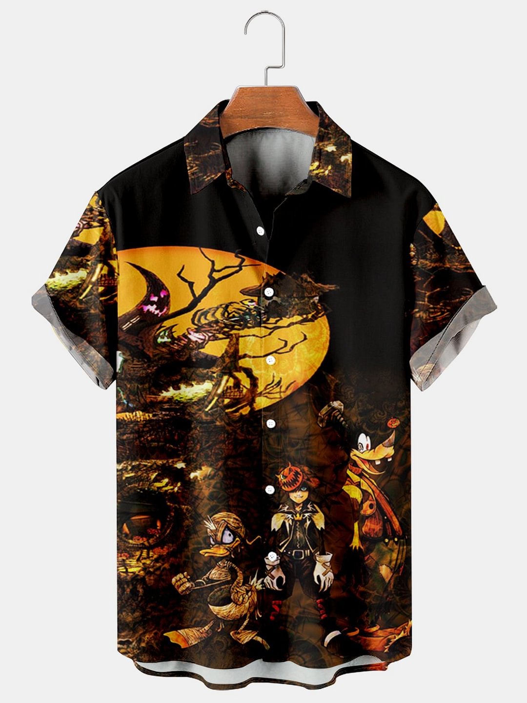 Halloween Casual Loose Men's Plus Size Short-Sleeved Shirt
