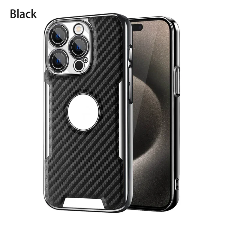 Suitable For IPhone 14 And 15 Series Small Waist Carbon Fiber Pattern Mobile Phone Case
