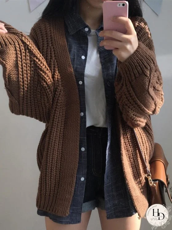 Cardigan Coat Women Thick
