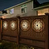 Solar Mandalas Lights Outdoor Waterproof Solar Mandalas Fence Lights Warm White Back Porch Decor for Patio Front Door Yard Deck Stair