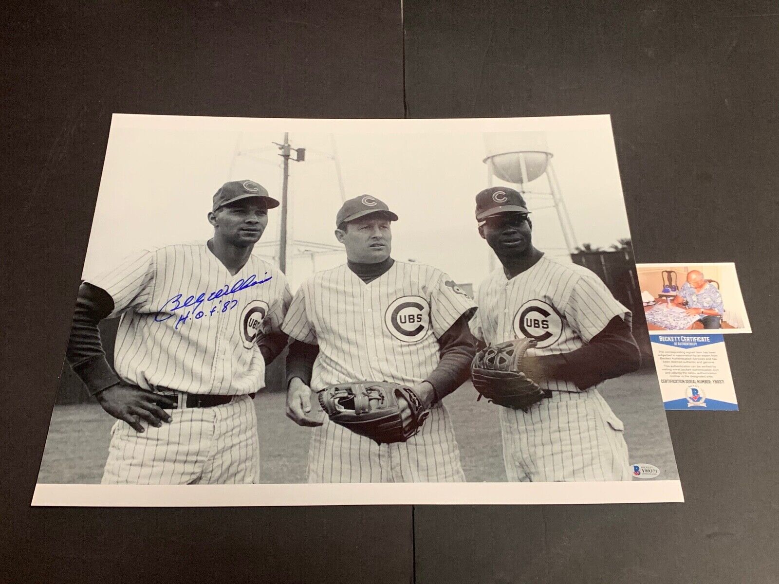 Billy Williams Chicago Cubs Autographed Signed 16x20 Beckett COA .