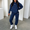 Fashionable Sporty Embroidered Logo Hooded Two-piece Set by Inlyline