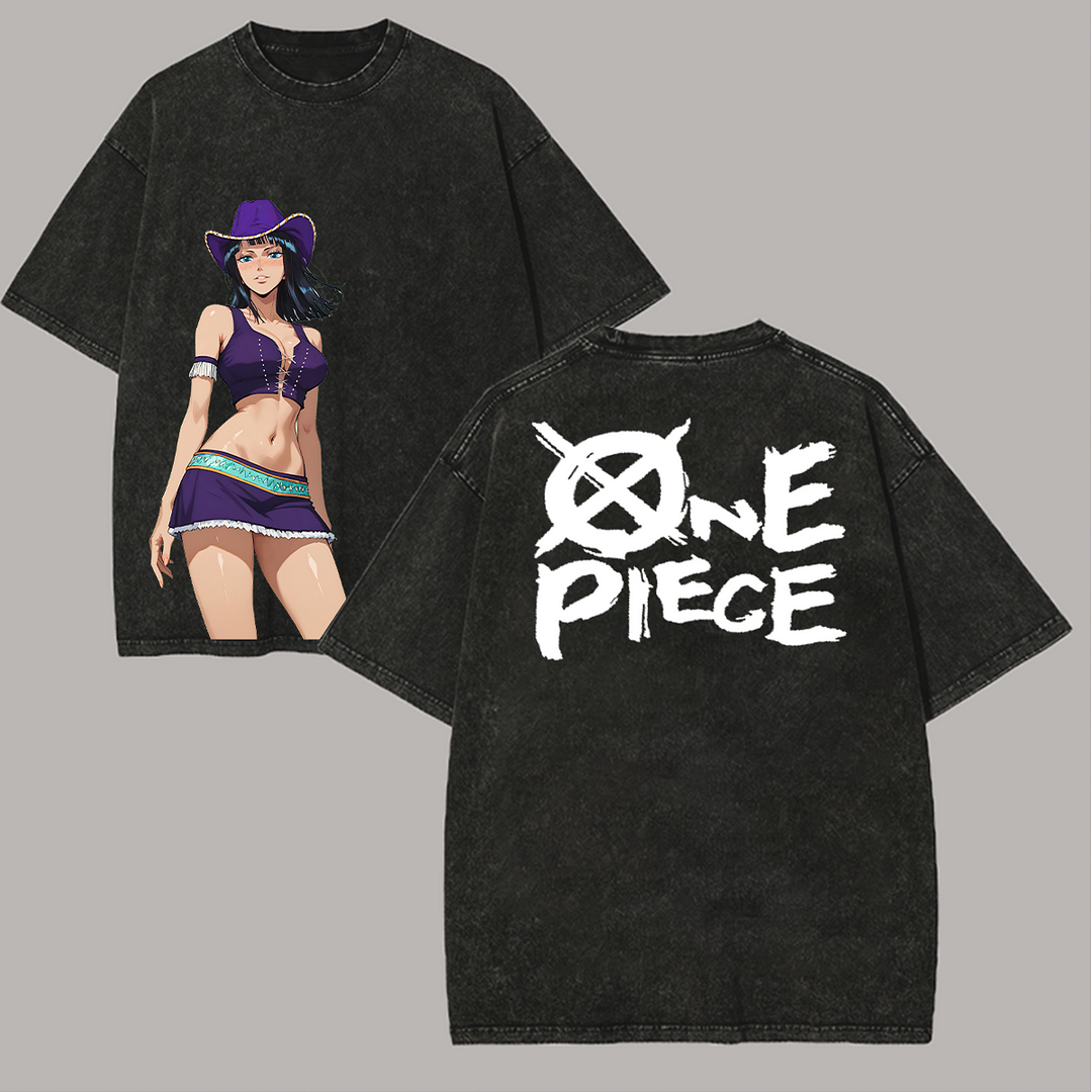 One Piece Nico Robin Printed Unisex Washed T-Shirt