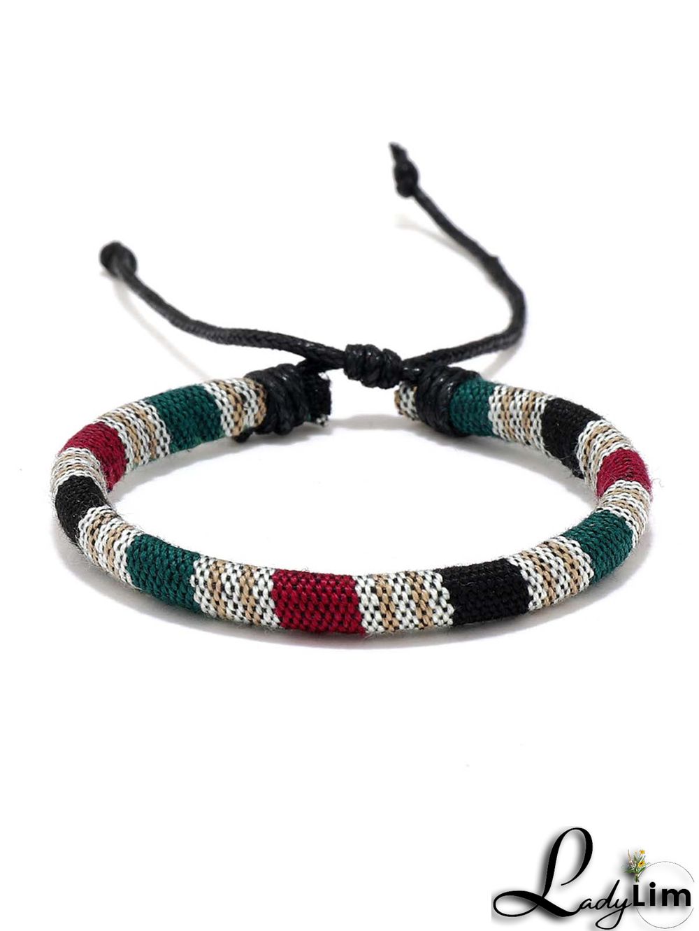 Multicolor Ethnic Style Drawstring Boho Bracelet