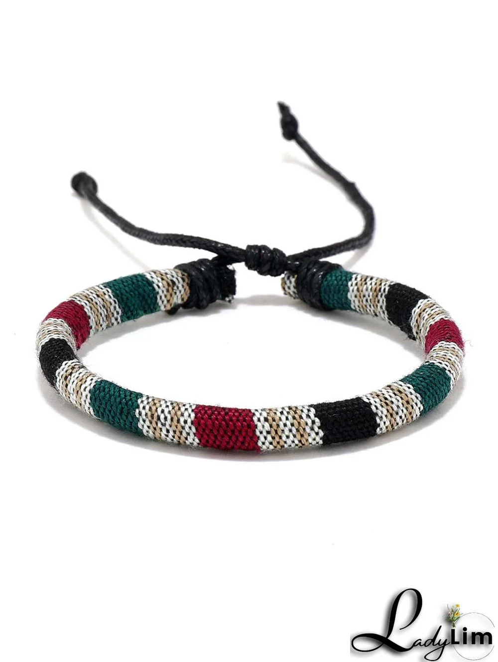 Multicolor Ethnic Style Drawstring Boho Bracelet