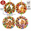 4PCS DIY Christmas Pearl Diamond Painting Acrylic Ornaments with Lights, Pearl & Special Shaped Diamond Wreath Hanging Decorations,Christmas Tree Ornament Kit