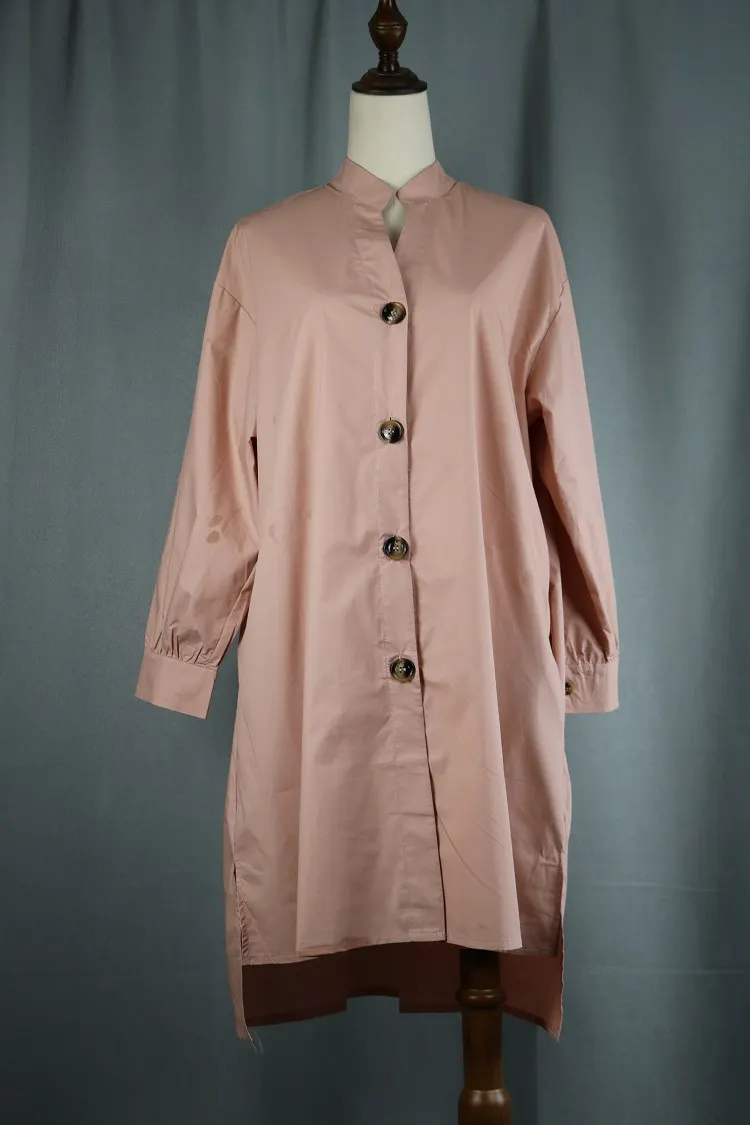 African Dress Button Long Sleeve Loose Fit Plus Size Casual Shirt Dress