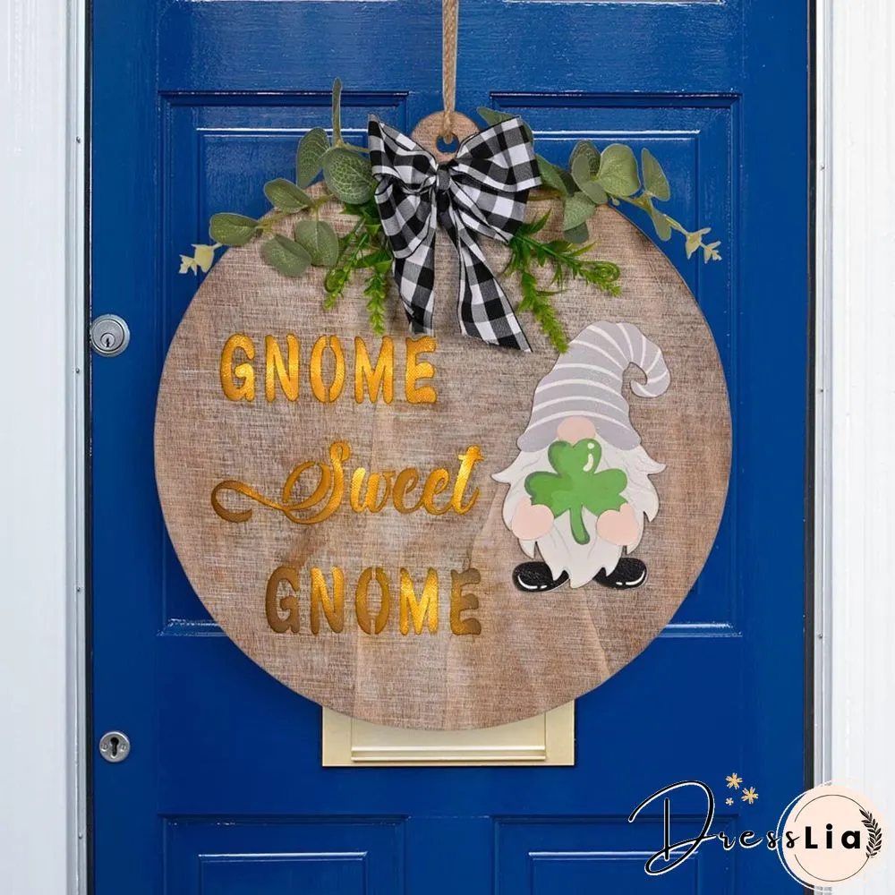 Wooden Gnome Theme Sign With Magnetic Interchangeable Accessories