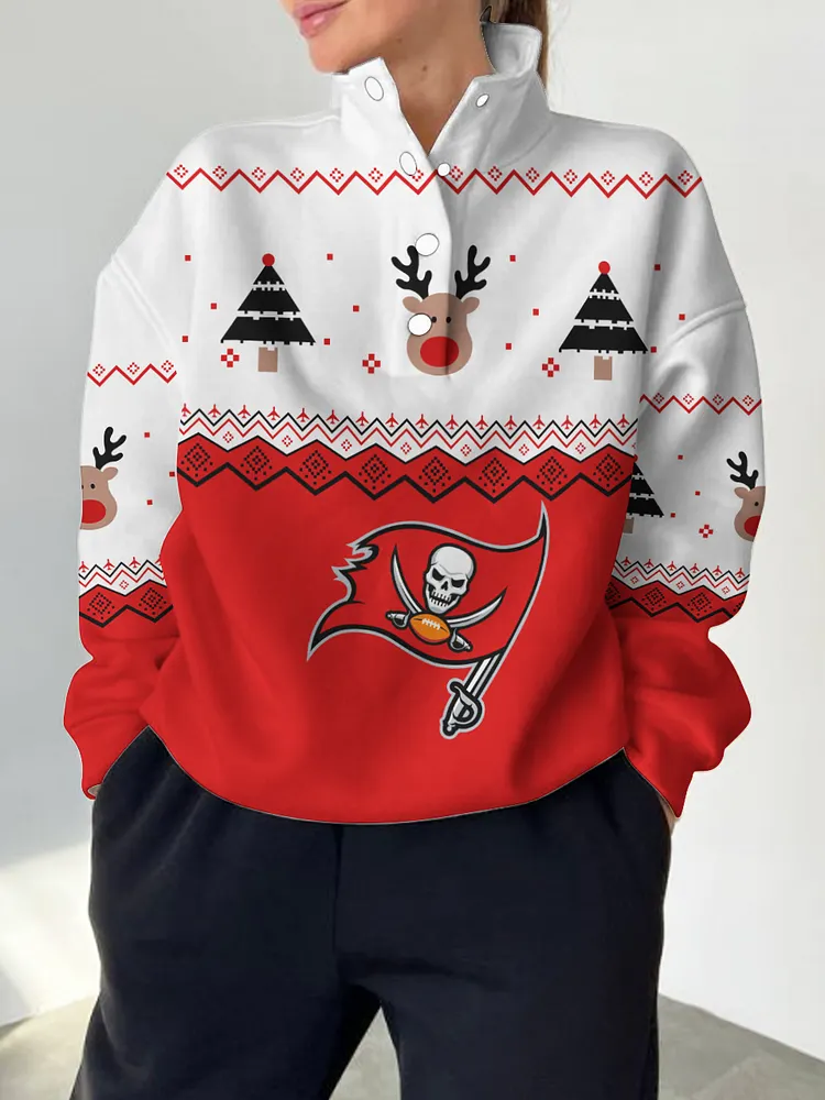 Tampa Bay Buccaneers 2025 New Design Casual Snap  Mockneck Pullover