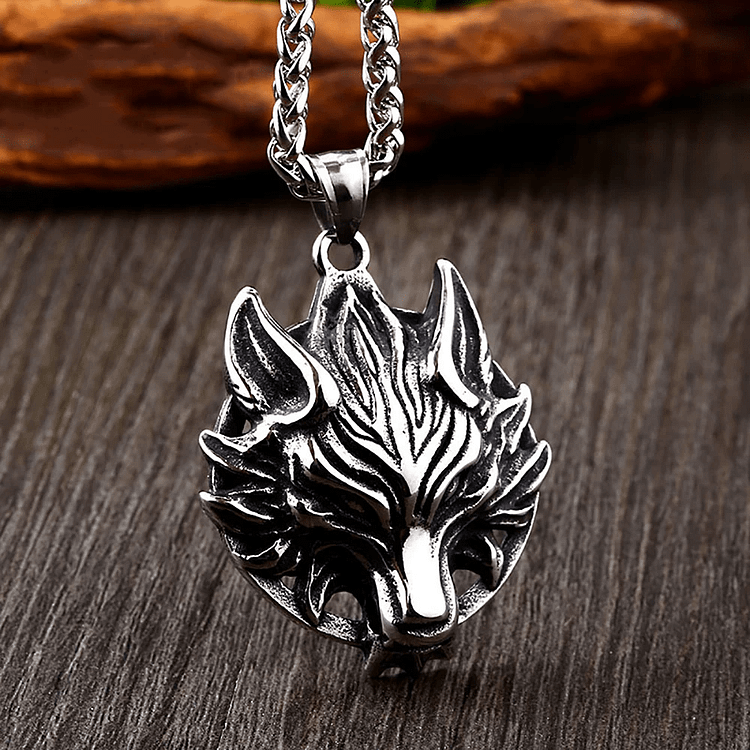 Coutureaura Ferocious Wolf Head Necklace