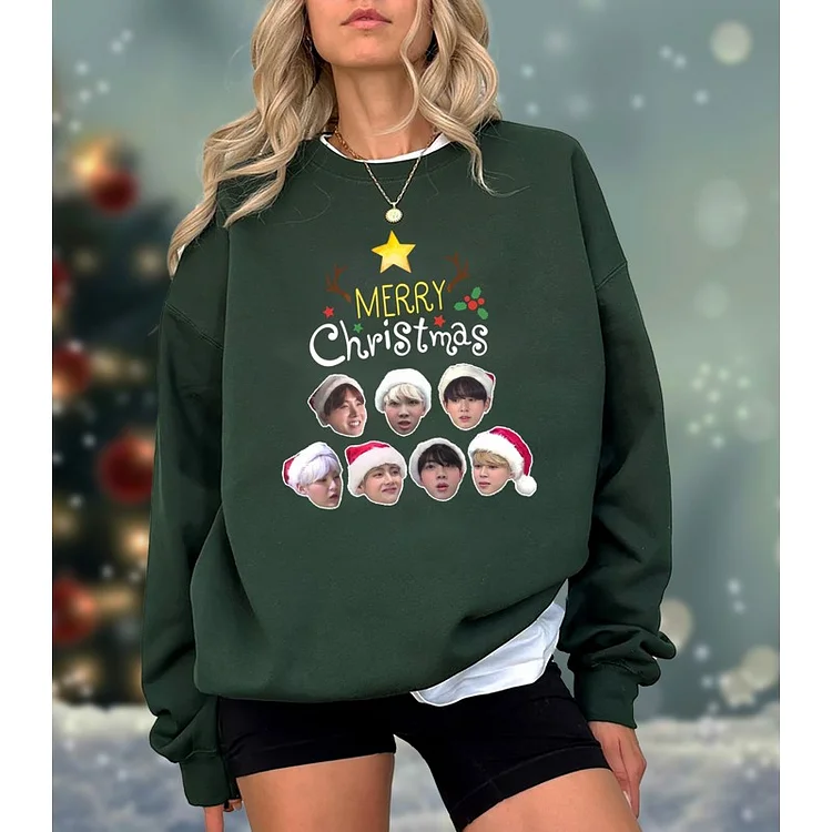 BTS Bangtan Christmas Tree Sweatshirt