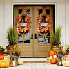 Thanksgiving Turkey door wreath Fall swag Thanksgiving Mr.Turkey decor with Thankful tin sign-mysite-Adracos