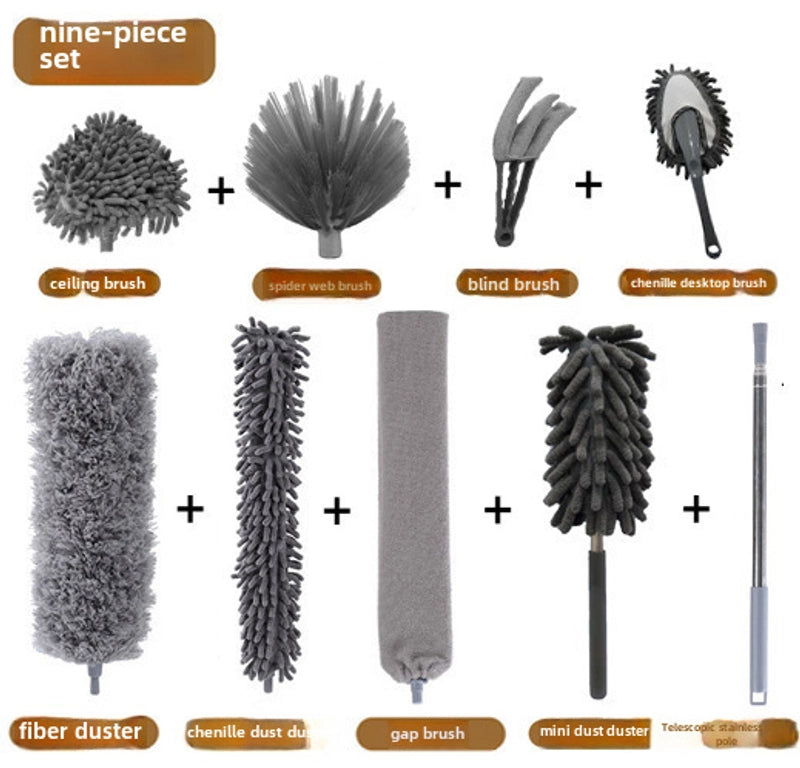 Feather Duster Household Super Long Dust Duster Car Household Cleaning Dust Duster Retractable Pole Dust Duster