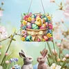 Diamond Painting Acrylic Single Side Drill Easter Chicken Egg Pendant Charms Kits for Adults Home Window Decor