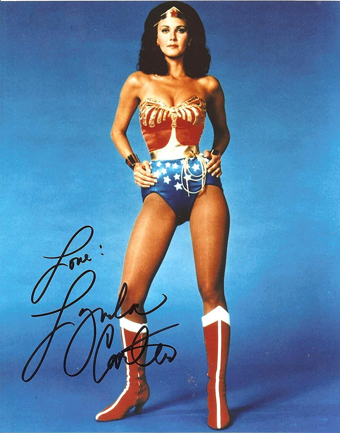 LYNDA CARTER WONDER WOMAN SIGNED AUTOGRAPH SIGNATURE 8X11 Photo Poster painting PICTURE REPRINT