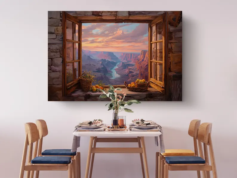 Grand Canyon Window Canvas Wall Art