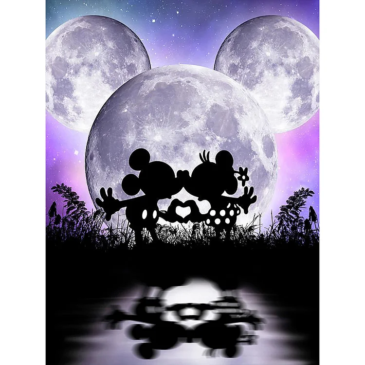 Silhouette Mickey Mouse  - Full Round - Diamond Painting(30*40cm)