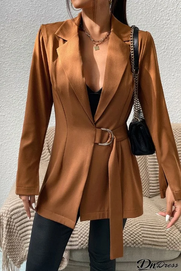 Trendy Buckle Lace-up Blazer