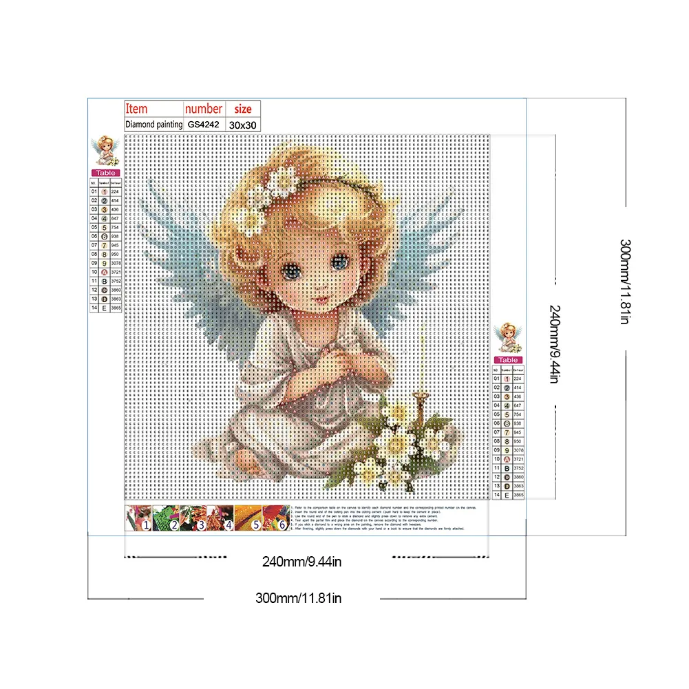 Diamond Painting - Full Round Drill - Angel(Canvas|30*30cm)