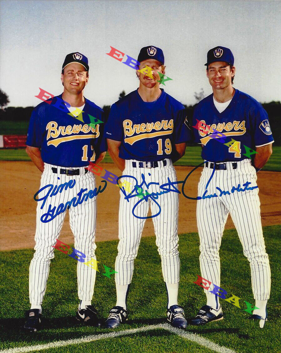 BREWERS Yount Molitor Gantner Signed Autographed Signed 8x10 Photo Poster painting Reprint