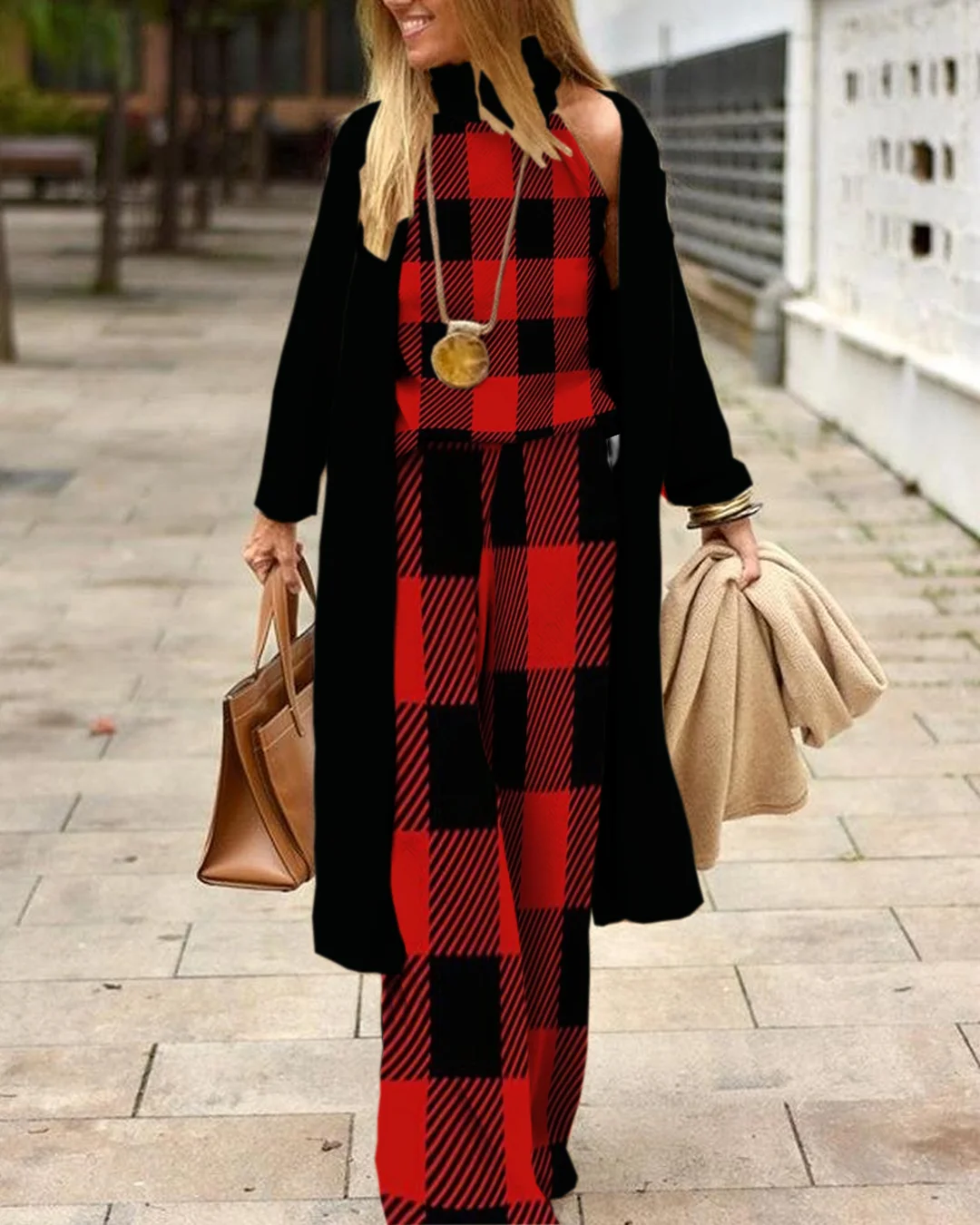 Herringbone Sweater Three-Piece Suit 46b4
