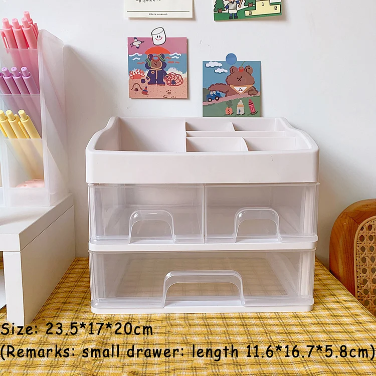 JOURNALSAY Minimalist Fashion Plastic Drawer Desktop Storage Box