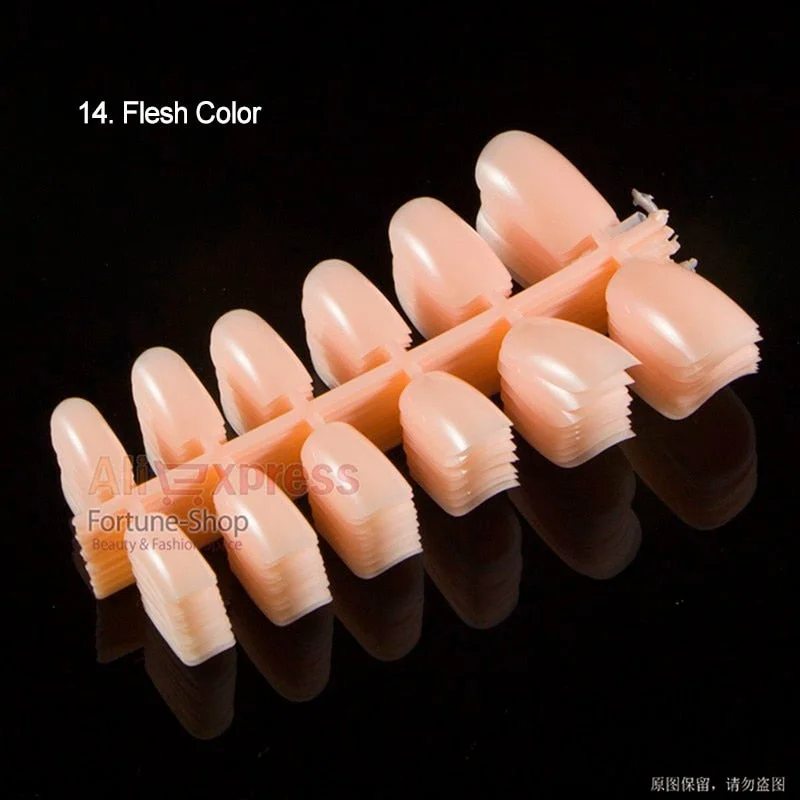 120pcs/pack 20 Colors Full Cover Nail Tips Short Design Fake Nails Square Faux Ongles Acrylic Frenc False Nails Art Tips Tools-Nail Inspo