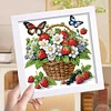 Butterfly Flower 5D DIY Partial Special Shaped Drill Diamond Painting With Frame Kit 17.2x17.2cm
