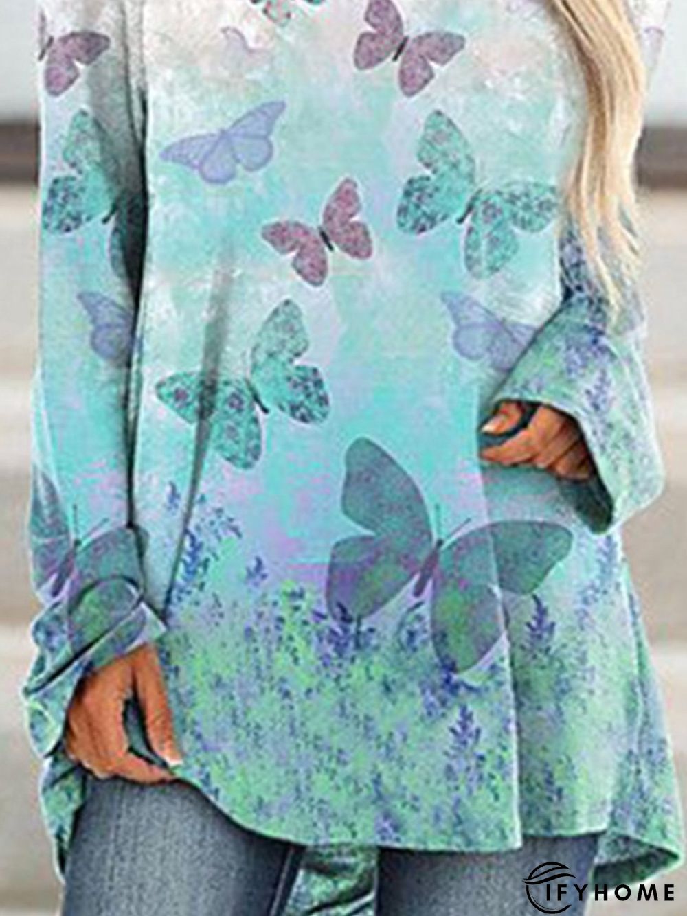 Loose Cotton-Blend Animal Crew Neck Tunic T-Shirt | IFYHOME