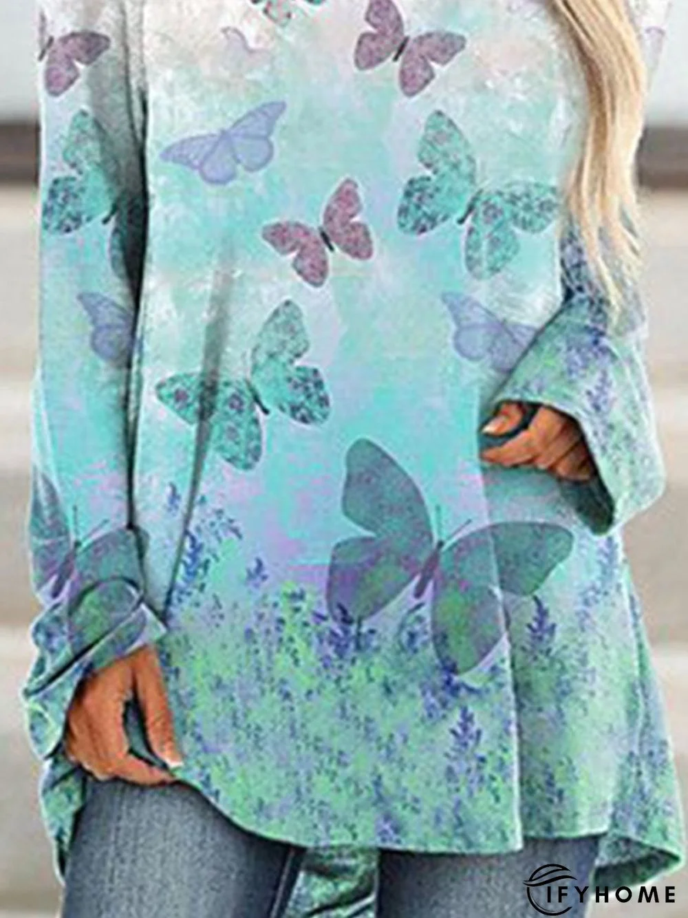 Loose Cotton-Blend Animal Crew Neck Tunic T-Shirt | IFYHOME